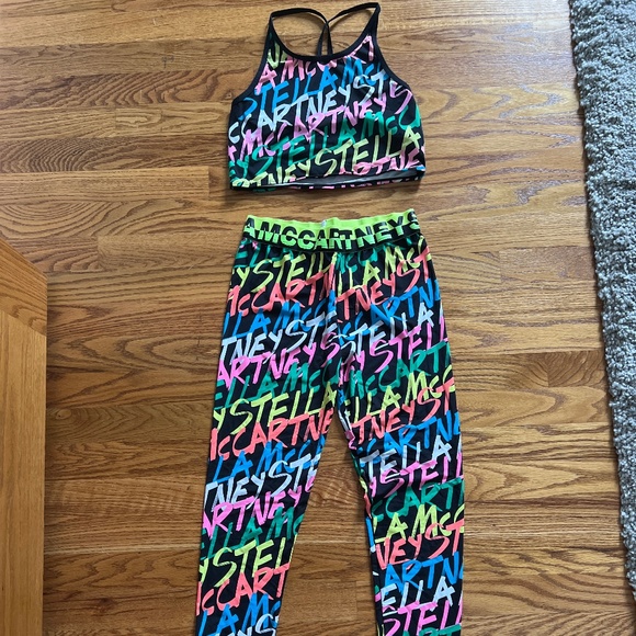 Stella McCartney Graffiti Kids Crop Top and Leggings - Picture 1 of 5